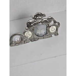 Dog Theme Silver Toned Pewter Metal Picture Frame 4 Frames, Dog Collage, Pet